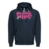Navy Breast Cancer behavioral therapist Zipper Hoodie - texasbilliewilder