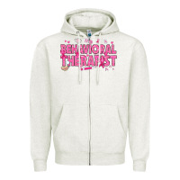 Oatmeal Heather Breast Cancer behavioral therapist Zipper Hoodie - texasbilliewilder