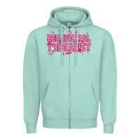 Seafoam Breast Cancer behavioral therapist Zipper Hoodie - texasbilliewilder
