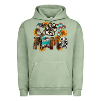 Pigment Oil Green Cat  Mama Urban Hoodie - FaDigitalArtStudio
