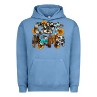 Pigment Pebble Blue Cat  Mama Urban Hoodie - FaDigitalArtStudio