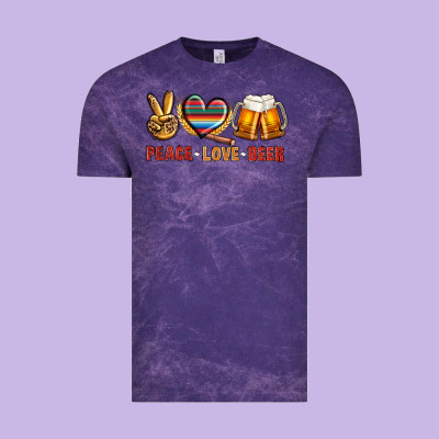 Peace Love Beer Vintage Tee Designed By Nancycooperartshop