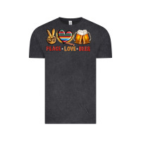 Vintage Black peace love beer Vintage Tee - NancyCooperArtShop
