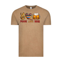Vintage Coffee peace love beer Vintage Tee - NancyCooperArtShop