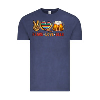 Vintage Denim peace love beer Vintage Tee - NancyCooperArtShop