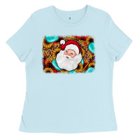 Baby Blue santa background Ladies Tee - JahusDesignShop