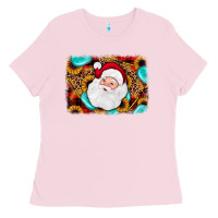 Bubblegum Pink santa background Ladies Tee - JahusDesignShop
