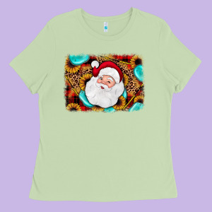 Santa Background Ladies Tee Designed By Jahusdesignshop