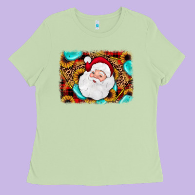 Santa Background Ladies Tee Designed By Jahusdesignshop