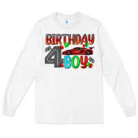 White birthday boy 4 Long Sleeve Tee - BundleAndBundleShop