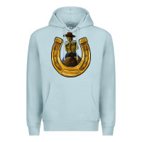 Blue Mist horseshoe and cowgirl Premium Hoodie - JahusDesignShop