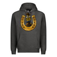Charcoal Heather horseshoe and cowgirl Premium Hoodie - JahusDesignShop