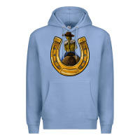 Colony Blue horseshoe and cowgirl Premium Hoodie - JahusDesignShop