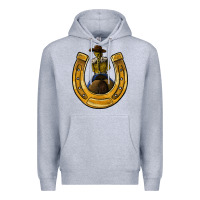 Heather Grey horseshoe and cowgirl Premium Hoodie - JahusDesignShop
