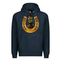 Navy horseshoe and cowgirl Premium Hoodie - JahusDesignShop