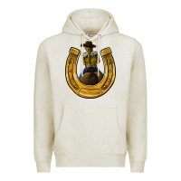 Oatmeal Heather horseshoe and cowgirl Premium Hoodie - JahusDesignShop