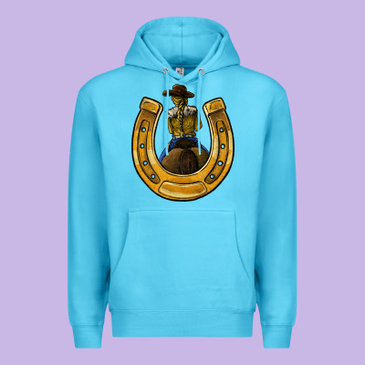 Horseshoe And Cowgirl Premium Hoodie Designed By Jahusdesignshop