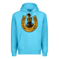 Ocean Blue horseshoe and cowgirl Premium Hoodie - JahusDesignShop