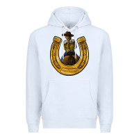 White horseshoe and cowgirl Premium Hoodie - JahusDesignShop