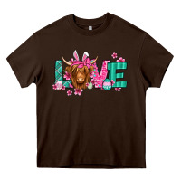 Chocolate Brown love easter floral longhaired cow Heavy Core Tee - Jasminsmagicworld