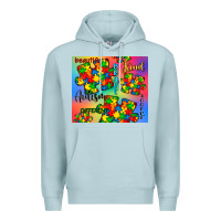 Blue Mist autism puzzle piece Premium Hoodie - CowGirlArtShop