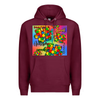 Burgundy autism puzzle piece Premium Hoodie - CowGirlArtShop