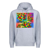 Heather Grey autism puzzle piece Premium Hoodie - CowGirlArtShop