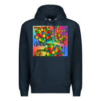 Navy autism puzzle piece Premium Hoodie - CowGirlArtShop