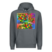 Rock autism puzzle piece Premium Hoodie - CowGirlArtShop