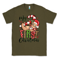 Army Green my first christmas cute christmas sloth Classic Tee - MaliasSmallBusiness