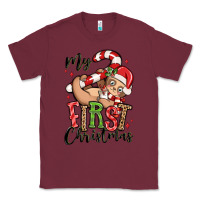 Burgundy my first christmas cute christmas sloth Classic Tee - MaliasSmallBusiness
