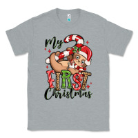 Heather Grey my first christmas cute christmas sloth Classic Tee - MaliasSmallBusiness