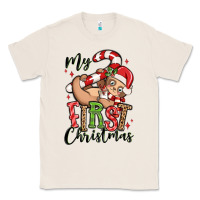 Natural my first christmas cute christmas sloth Classic Tee - MaliasSmallBusiness