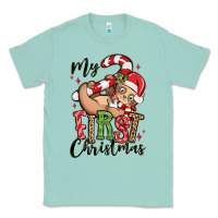 Seafoam my first christmas cute christmas sloth Classic Tee - MaliasSmallBusiness