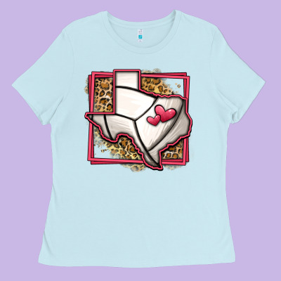 Leopard Volleyball Texas Map Ladies Tee Designed By Jasminsmagicworld