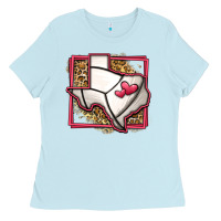 Baby Blue leopard volleyball texas map Ladies Tee - Jasminsmagicworld