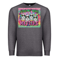 Charcoal Heather Easter Day Chilling with my peeps Premium Sweatshirt - CowGirlArtShop