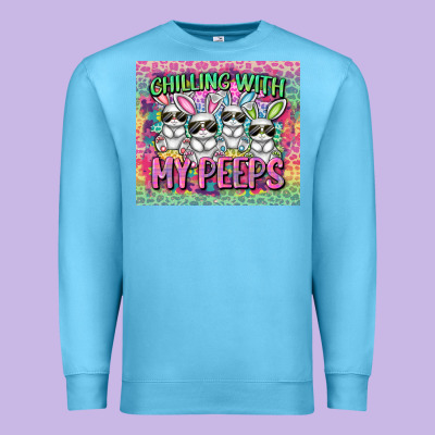 Easter Day Chilling With My Peeps Premium Sweatshirt Designed By Cowgirlartshop