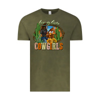 Vintage Olive long live cowgirls Vintage Tee - NancyCooperArtShop