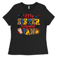 Black little sister biggest fan softball Ladies Tee - Jasminsmagicworld