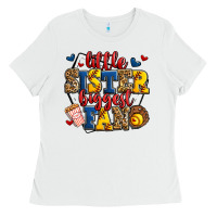White little sister biggest fan softball Ladies Tee - Jasminsmagicworld