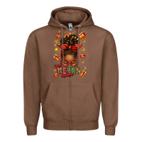 Chestnut one merry mama christmas afro messy bun Zipper Hoodie - texasbilliewilder