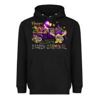 Black Happy Mardi carnival with truck Heavyweight Hoodie - HowdyJamesFarm