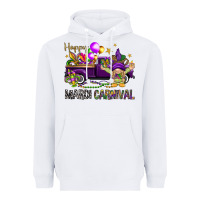 White Happy Mardi carnival with truck Heavyweight Hoodie - HowdyJamesFarm
