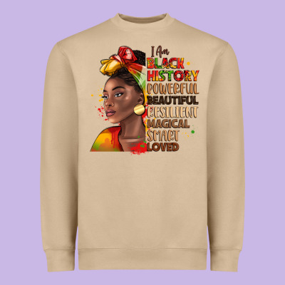 I Am Black History Heavyweight Sweatshirt Designed By Lillyallendesigns