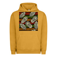 Pigment Peanut Butter african mask seamless pattern Urban Hoodie - BundleAndBundleShop