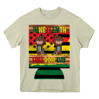 Mossy juneteenth freedom day 12 oz can cooler (regular) 2 Heavy Core Tee - Artiststas