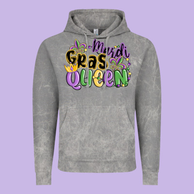 Mardi Gras Queen Vintage Hoodie Designed By Maliassmallbusiness