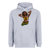 Heather Grey Black woman Heavyweight Hoodie - HowdyJamesFarm