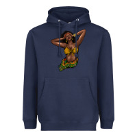 Navy Black woman Heavyweight Hoodie - HowdyJamesFarm